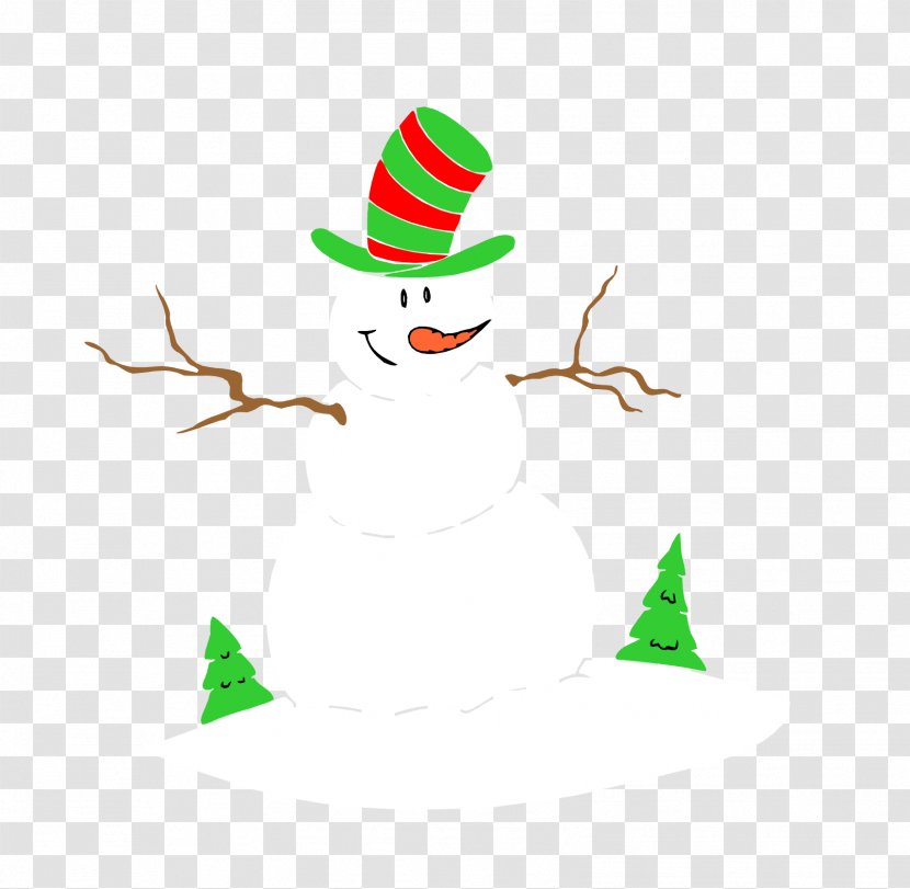 Hat Snowman Scarf - Wearing A Transparent PNG
