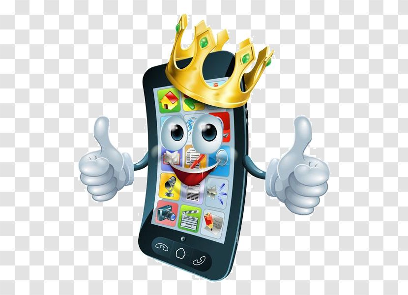 Cartoon Expression Mobile Phone Crown - Watercolor - Heart Transparent PNG