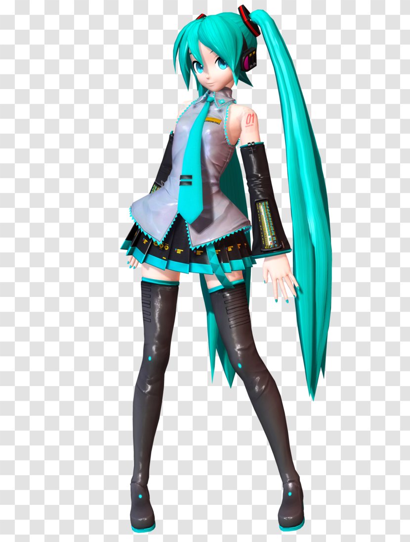 Hatsune Miku Cosplay Vocaloid Costume MikuMikuDance - Cartoon Transparent PNG