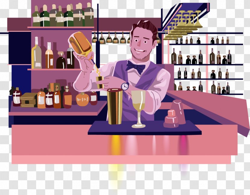 Cocktail Beer Bartender - Table - Vector Transparent PNG