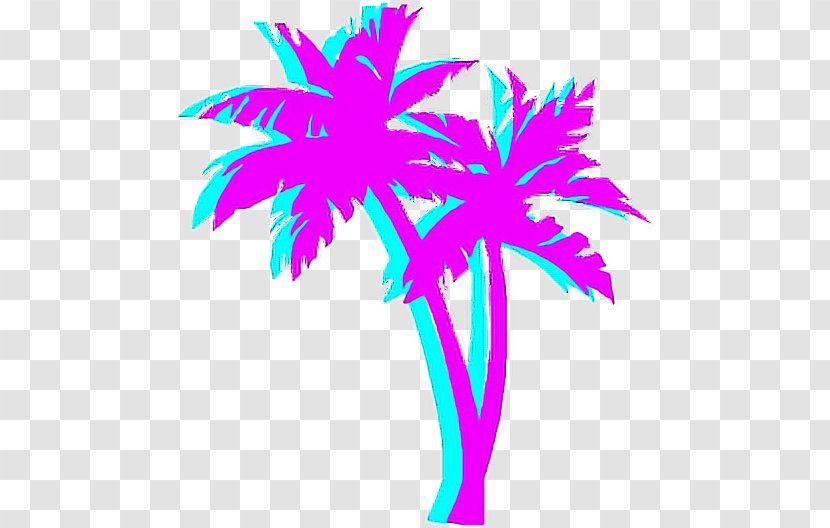 Clip Art Vaporwave Palm Trees Image - Pink - Aethetic Flyer Transparent PNG