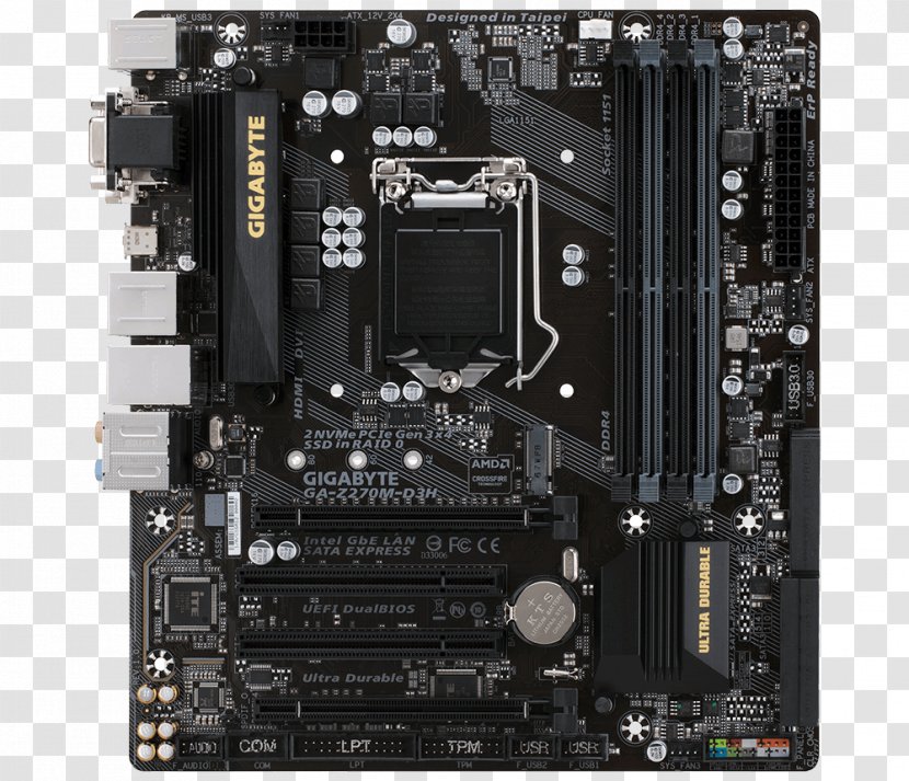 Intel LGA 1151 MicroATX Gigabyte Technology Motherboard - Land Grid Array Transparent PNG