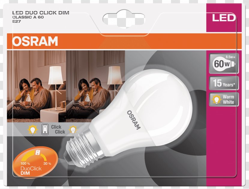 Light LED Lamp Edison Screw Osram Transparent PNG