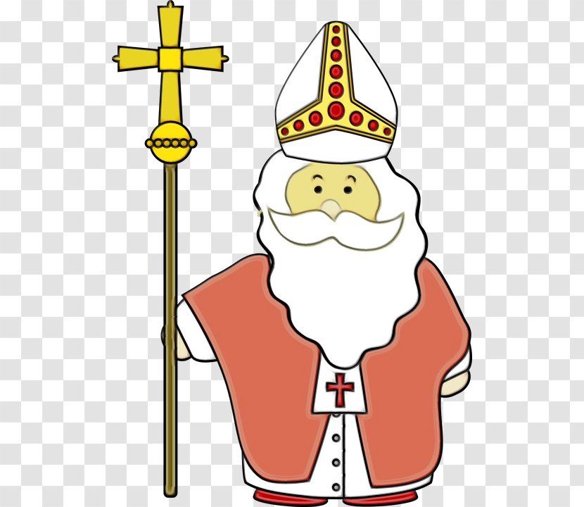 Christmas Watercolor - Religion - Cartoon Saint Nicholas Transparent PNG
