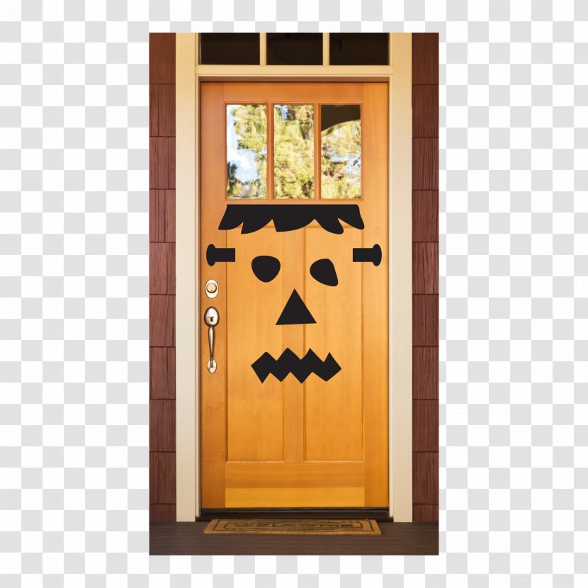 Jack-o'-lantern Door Pumpkin Decal Wall - Halloween - Stickers Together Transparent PNG