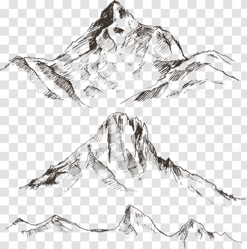 Drawing Mountain Sketch - Royaltyfree - Vector Landscape Transparent PNG