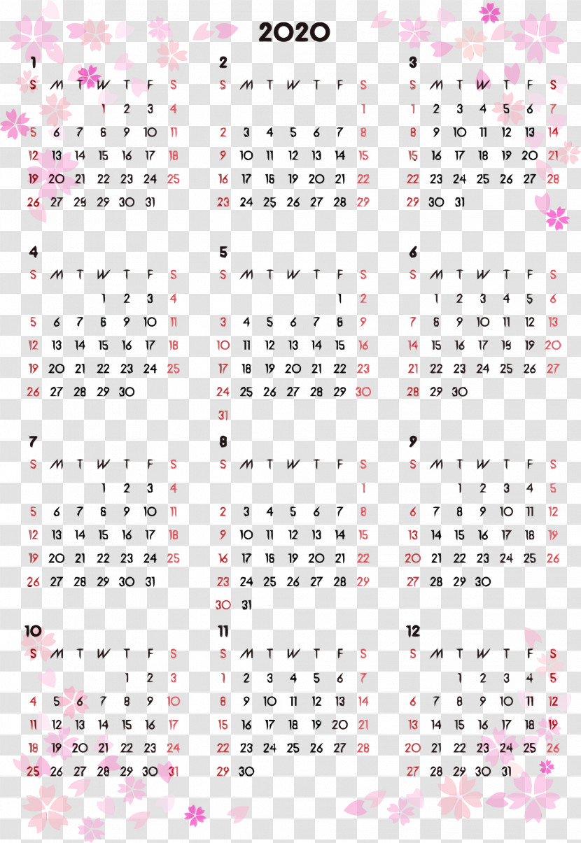 Text Calendar Pink Font Line Transparent PNG