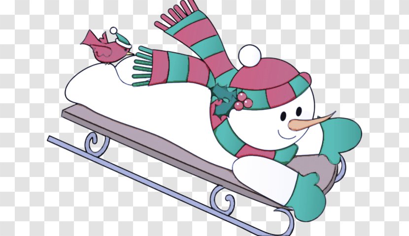 Cartoon Clip Art Christmas Fictional Character Recreation - Sled Transparent PNG