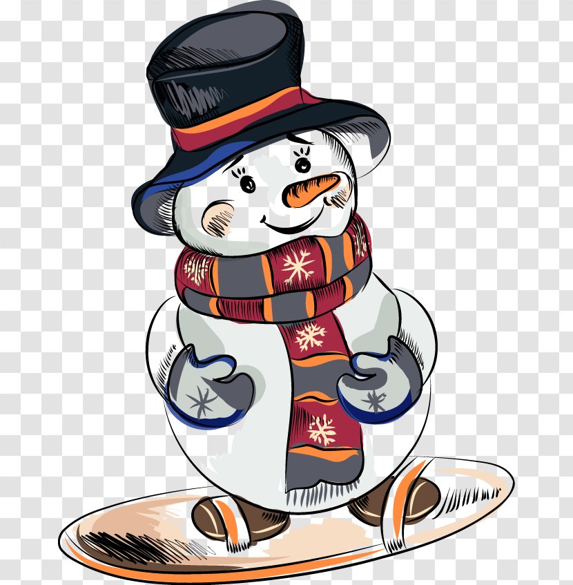 Snowman Christmas Tree Clip Art - Photography - Cute Cartoon Pattern Transparent PNG