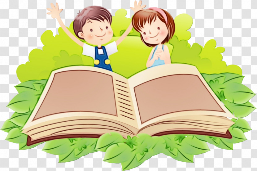 Cartoon Reading Sharing Happy Learning Transparent PNG