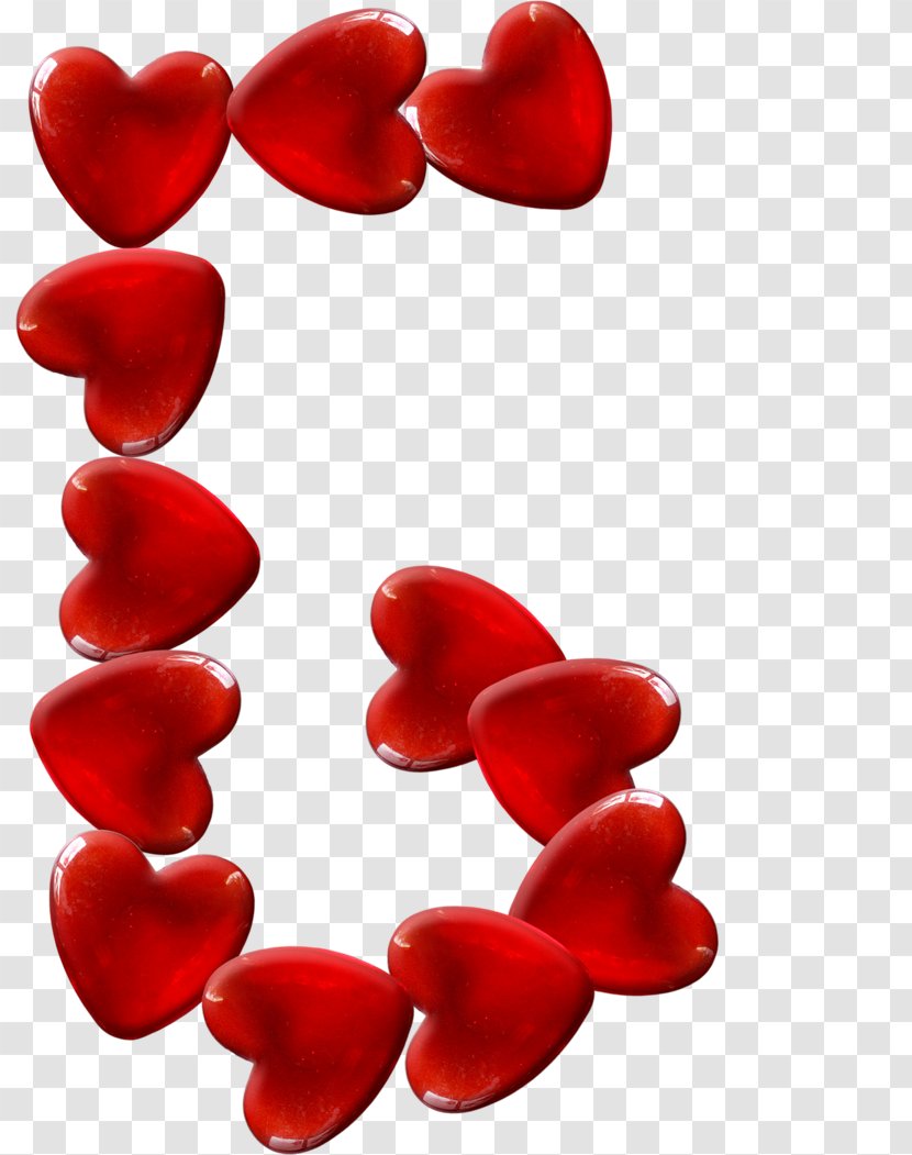 Red Love Heart Yellow Alphabet - Petal Transparent PNG