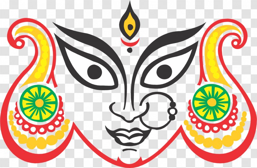 Durga Puja Drawing Sketch Painting - Area - Devi Banner Transparent PNG