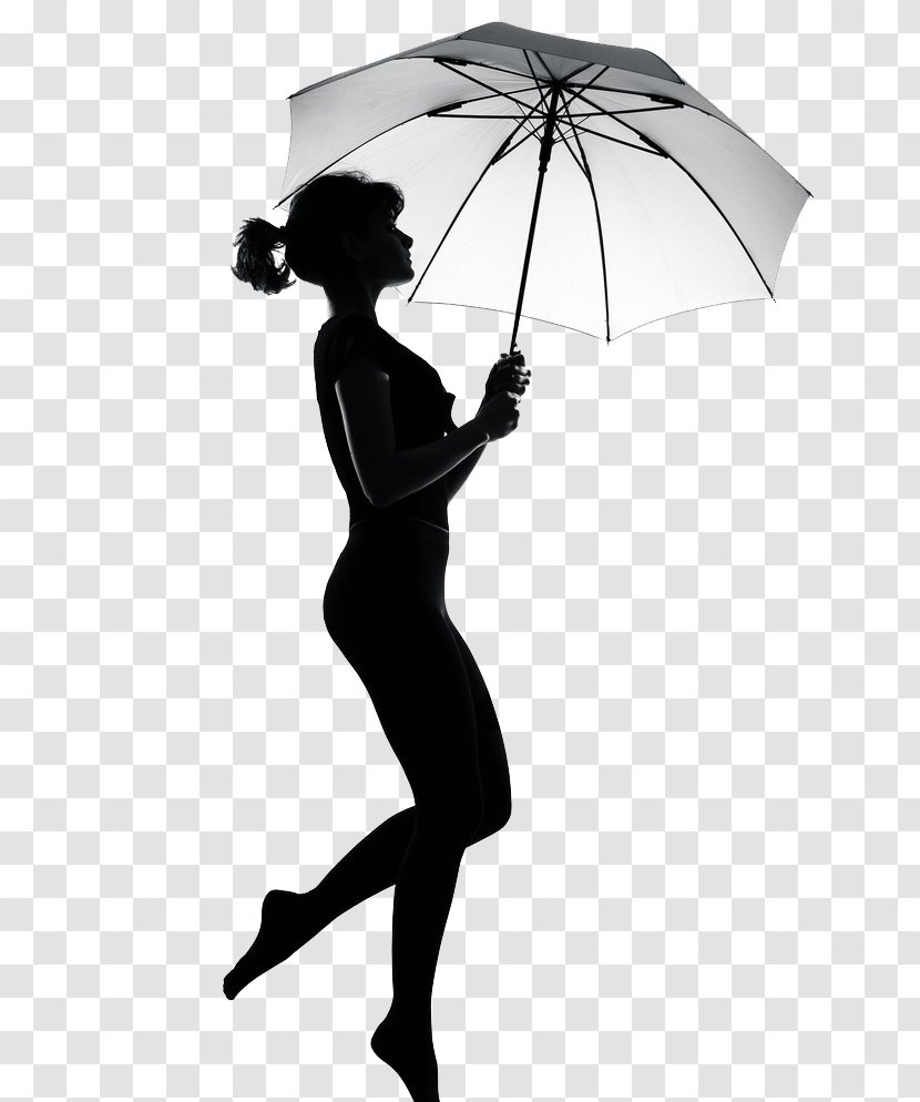 Silhouette Stock Photography Royalty-free Umbrella - Portrait - Woman Transparent PNG