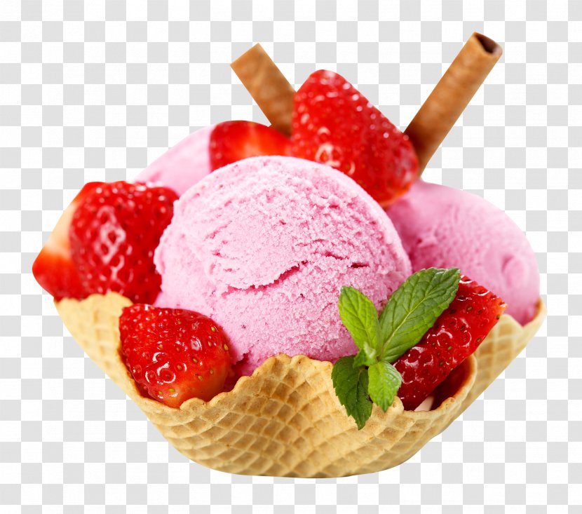 Ice Cream Cone Frozen Yogurt Gelato - Fruit Transparent PNG