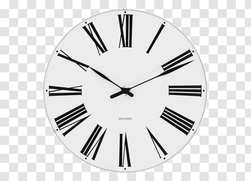 Arne Jacobsen Roman Wall Clock AJ City Hall Bankers Aarhus - Battery Operated Clocks Transparent PNG