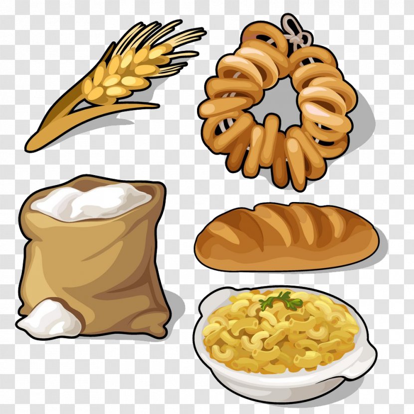 Bunsik Noodle Cartoon Illustration - Wheat Bread Transparent PNG