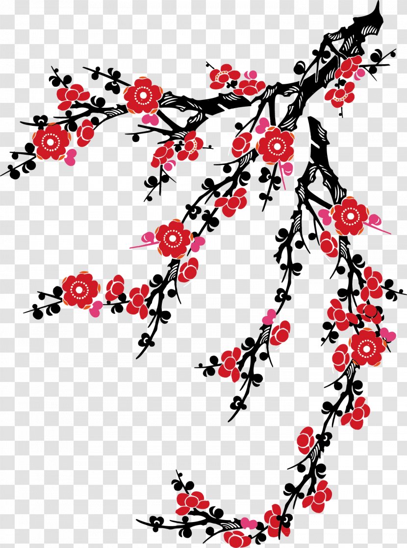 Plum Blossom Download Clip Art - Red - Flower Transparent PNG