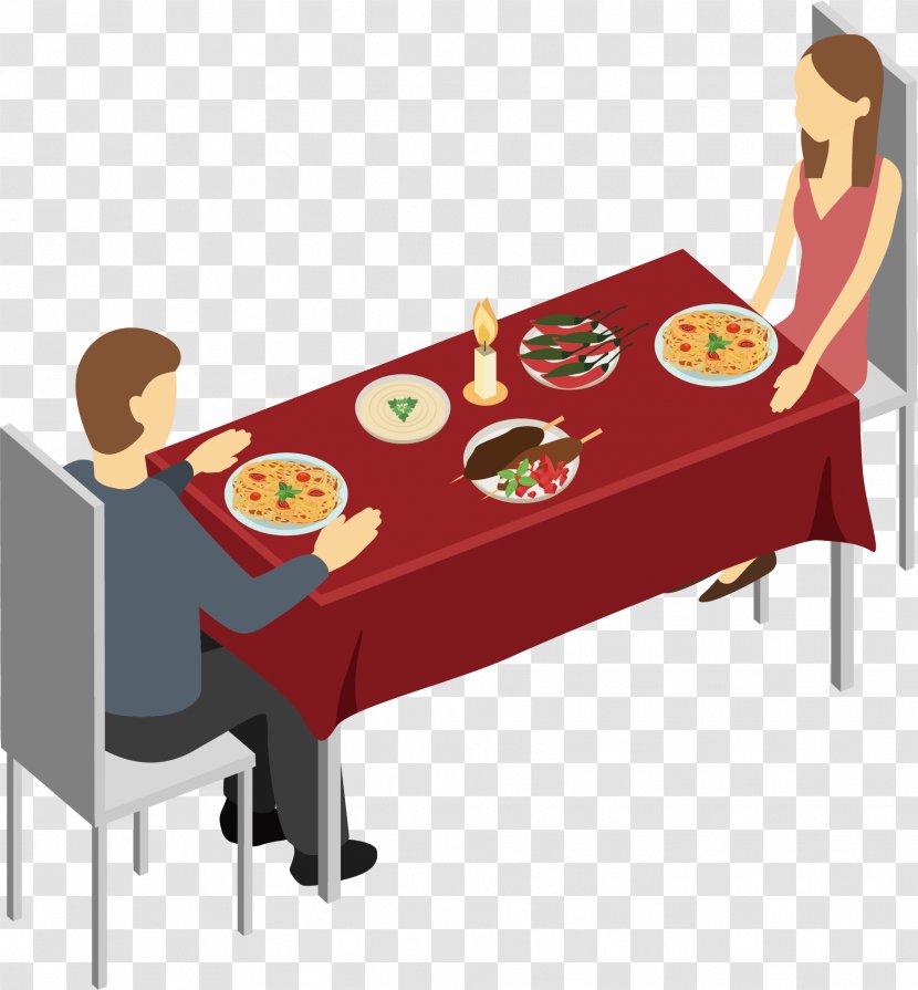 Restaurant Download - Rectangle - Vector Meal Men And Women Transparent PNG