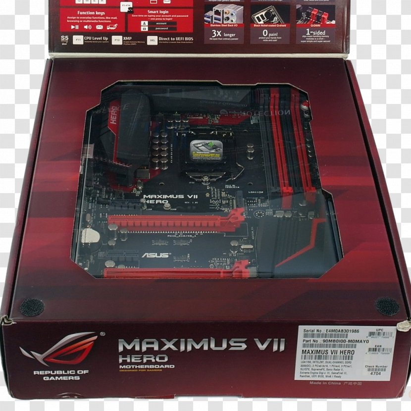 Motherboard Computer Hardware ASUS Maximus VII Hero Corsair Hydro Series CPU Cooler - Io Card Transparent PNG