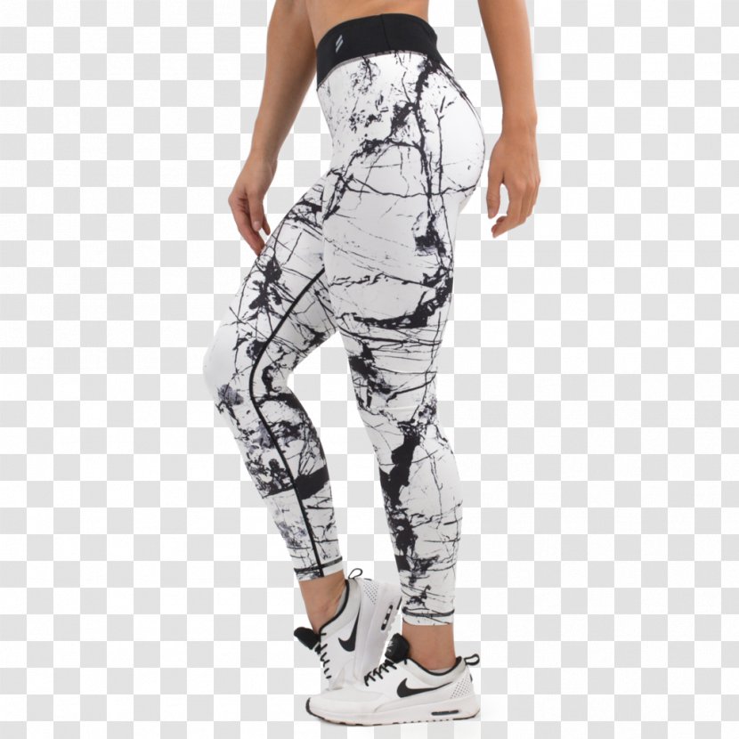 Leggings Jeans White Waist Marble - Spandex - Geometric-marble Transparent PNG