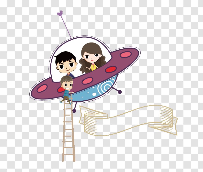 Cartoon Illustration - Unidentified Flying Object - Spaceship Transparent PNG