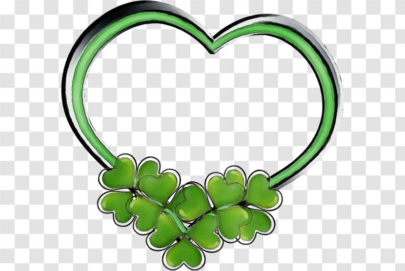 Green Leaf Watercolor - Body Jewellery - Plant Heart Transparent PNG