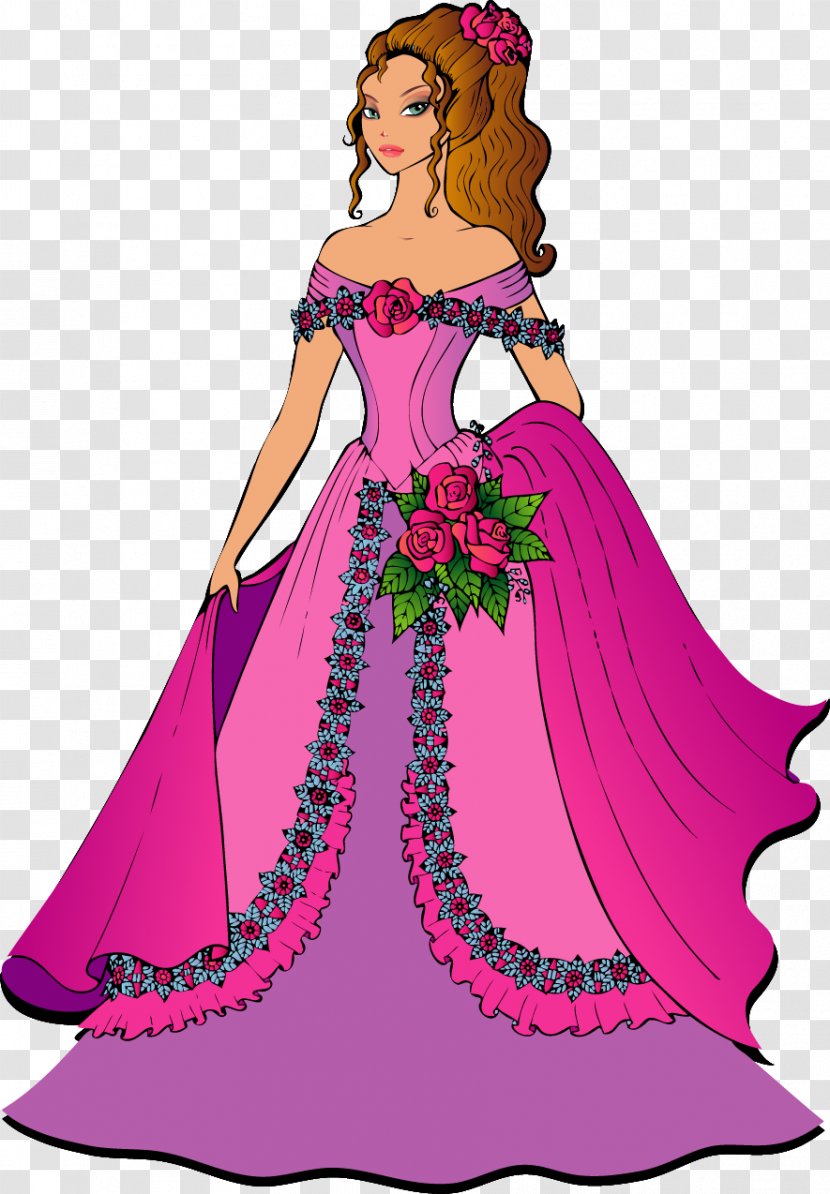 Cinderella Snow White Disney Princess Cartoon - Flower - Vector Hand-painted Dress Transparent PNG