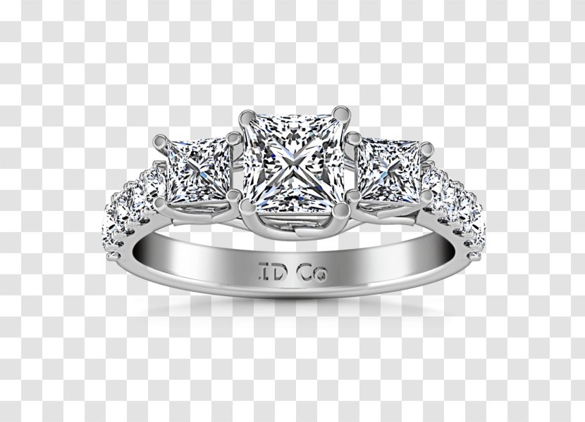 Diamond Wedding Ring Engagement Princess Cut - Ceremony Supply Transparent PNG
