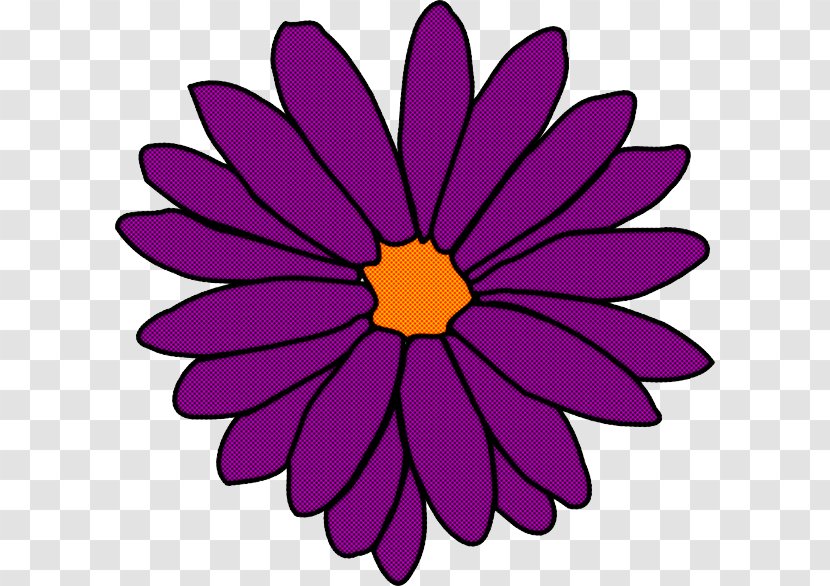 Violet Purple Petal Flower Clip Art - Aster Magenta Transparent PNG
