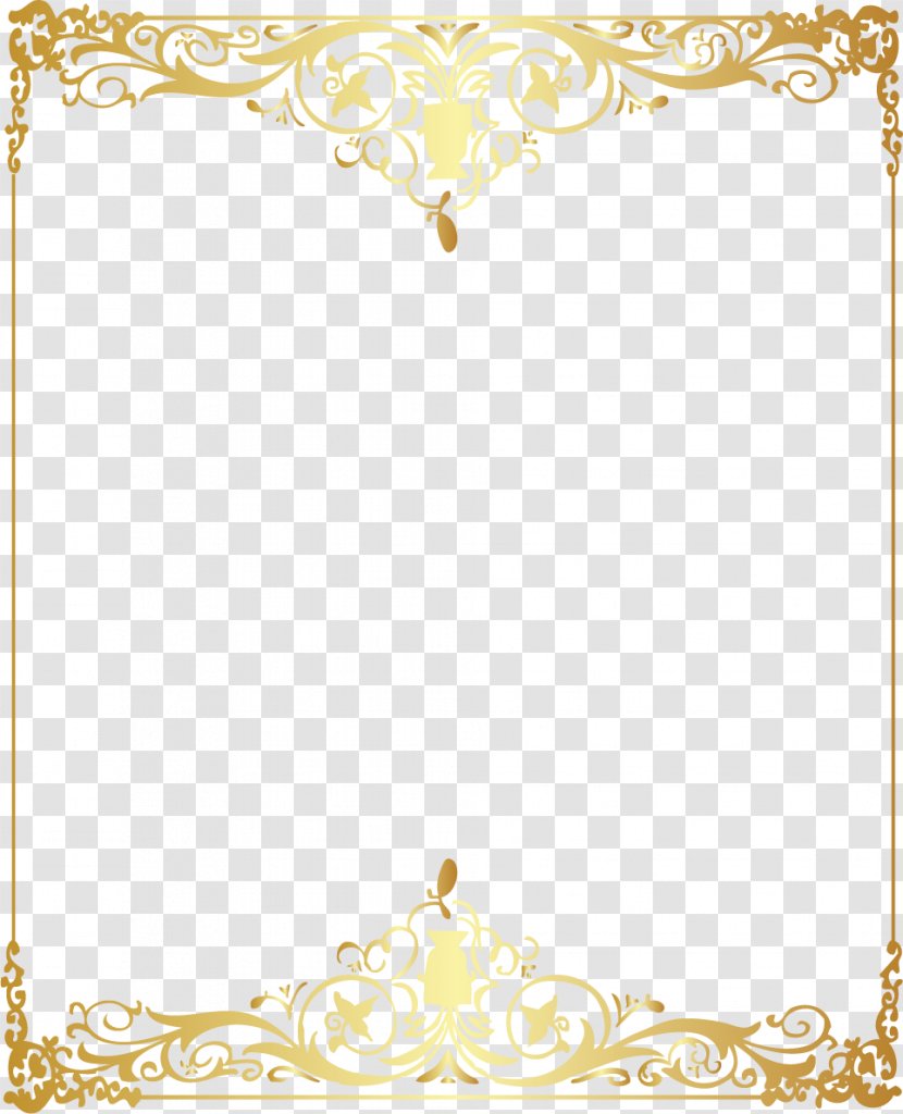 Euclidean Vector Clip Art - Element - Gold Pattern Frame Transparent PNG