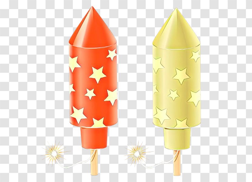Birthday Candle - Yellow - Rocket Cone Transparent PNG