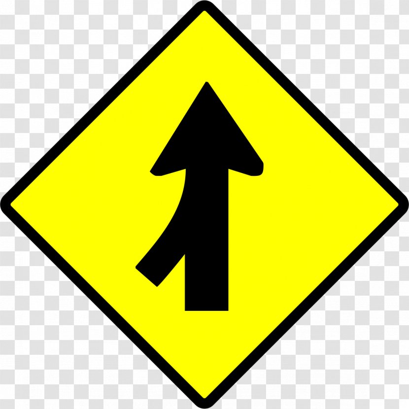 Traffic Sign Merge Warning Lane - Road Transparent PNG
