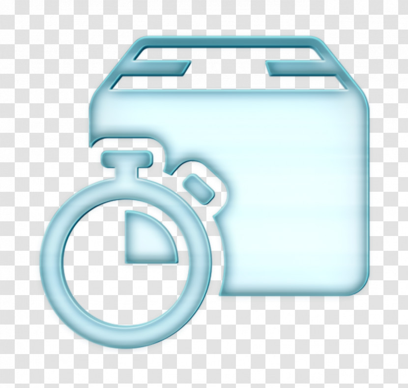 Box Icon Delivery Box And Timer Icon Logistics Delivery Icon Transparent PNG