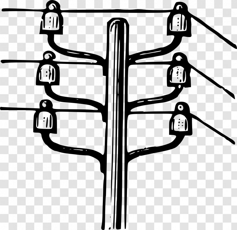 Utility Pole Overhead Power Line Electric Electricity Clip Art - Tree Transparent PNG