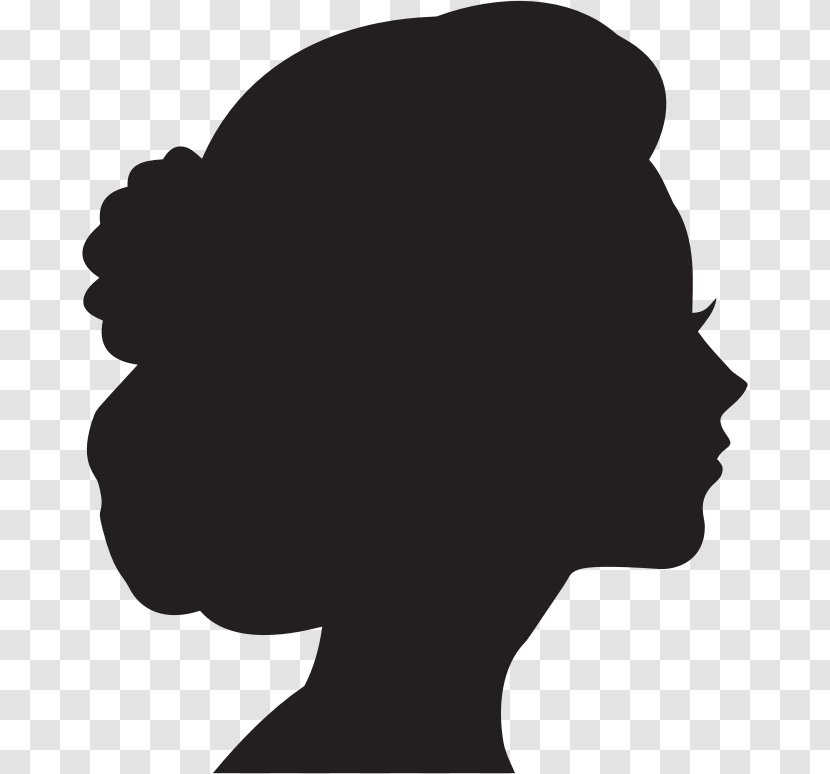 Woman Silhouette Female Clip Art - Neck - Side Profile Transparent PNG