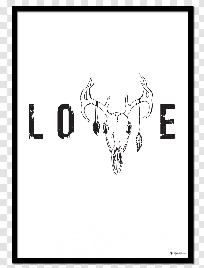 Reindeer Typography Poster Printing Art - Silhouette Transparent PNG