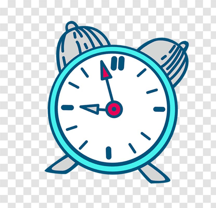 Alarm Clock Clip Art - Device - Cartoon Blue Simple Decoration Pattern Transparent PNG