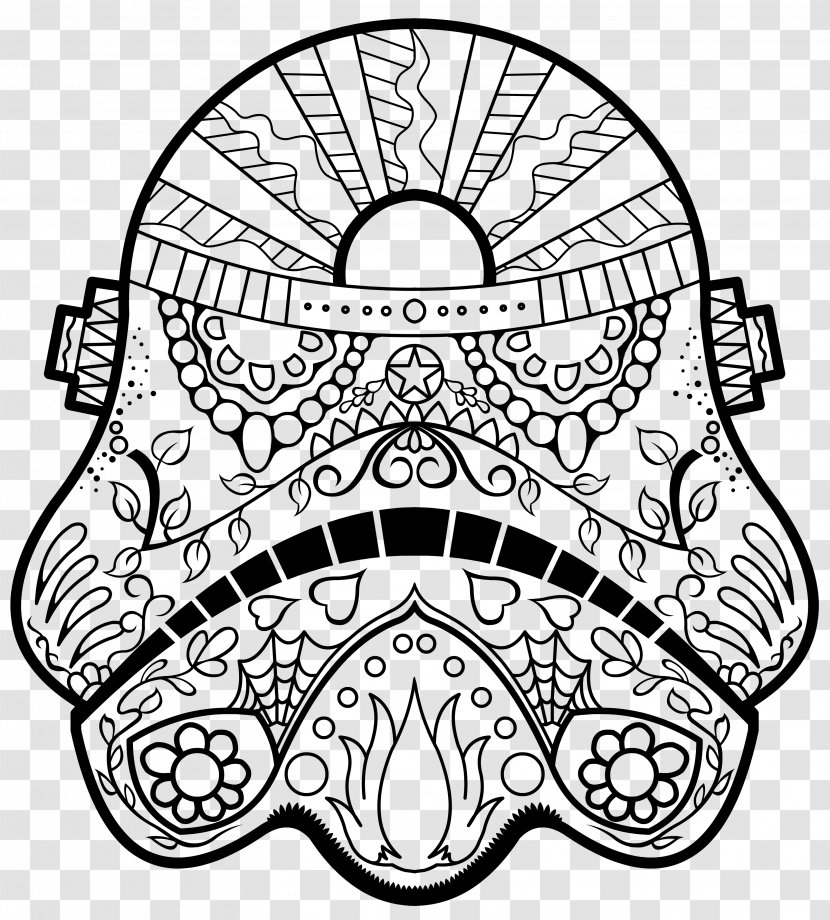 Calavera Day Of The Dead Coloring Book Death Pages For Adults - Adult - Stormtrooper Transparent PNG