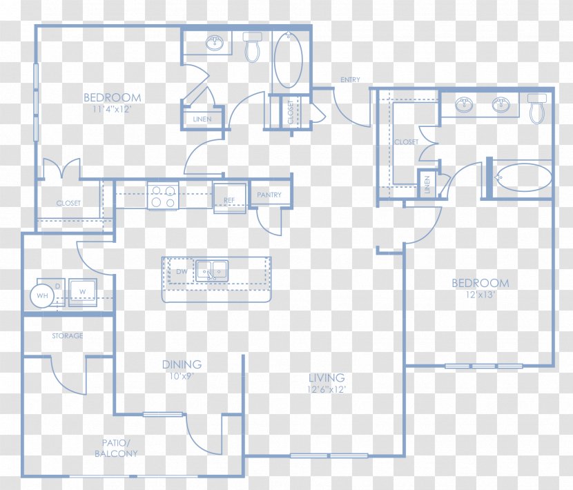 Sonterra Blue East Boulevard Apartment Floor Plan Renting - Stone Transparent PNG