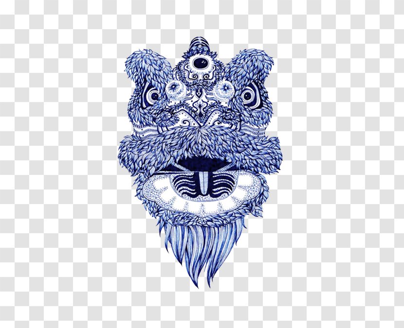 Lion Dance China Clip Art - Bone - Blue Lionhead Transparent PNG