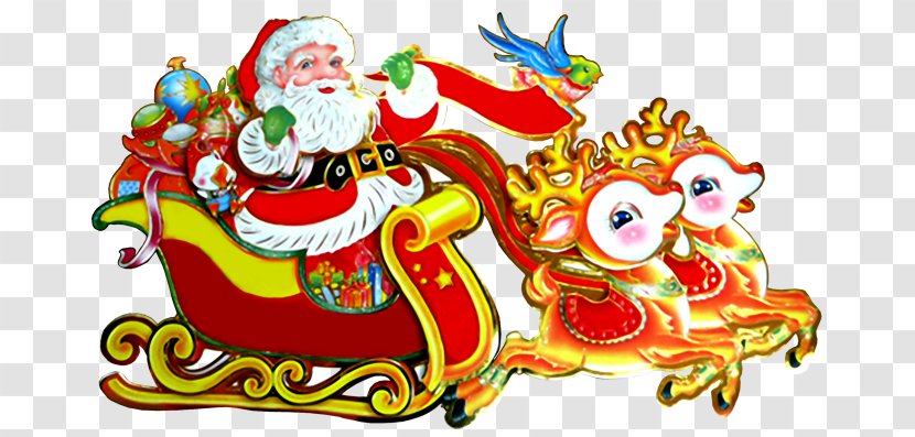 Ded Moroz Santa Claus Snegurochka Reindeer Sled - Ziuzia Transparent PNG