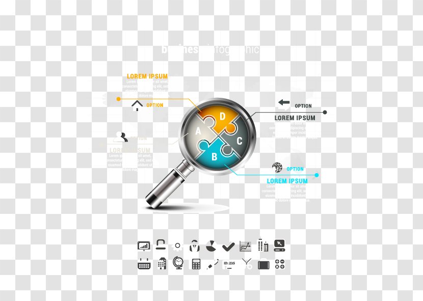 Infographic Adobe Illustrator Icon - Text - Vector Puzzle Magnifying Glass Transparent PNG