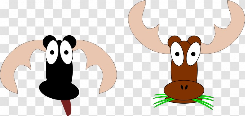 Clip Art - Cattle Like Mammal - Moose Cartoon Transparent PNG