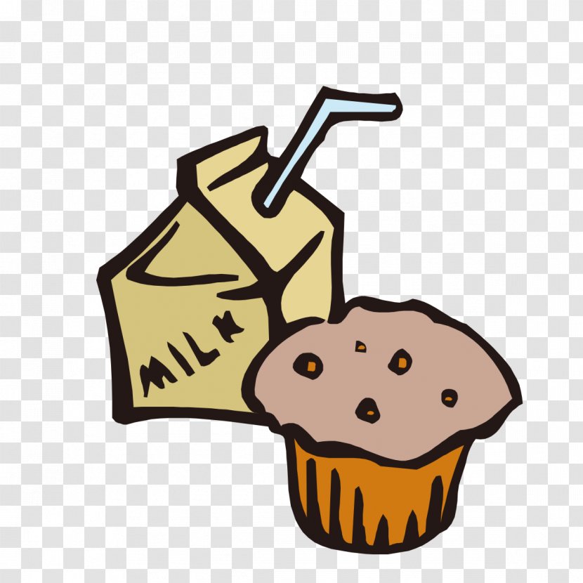 English Muffin Milk Cupcake Clip Art - Hand-painted And Cake Transparent PNG