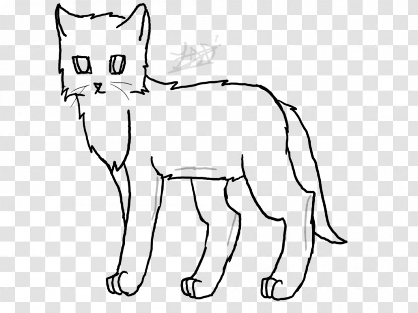 Whiskers Wildcat Domestic Short-haired Cat Line Art - Cartoon - Standing Transparent PNG
