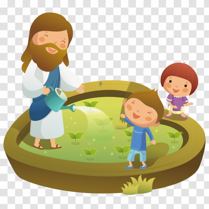 Gardening With Children - Silhouette - Cartoon Transparent PNG