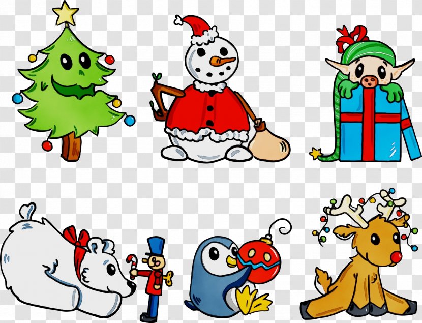 Christmas Tree Watercolor - Sticker Fictional Character Transparent PNG
