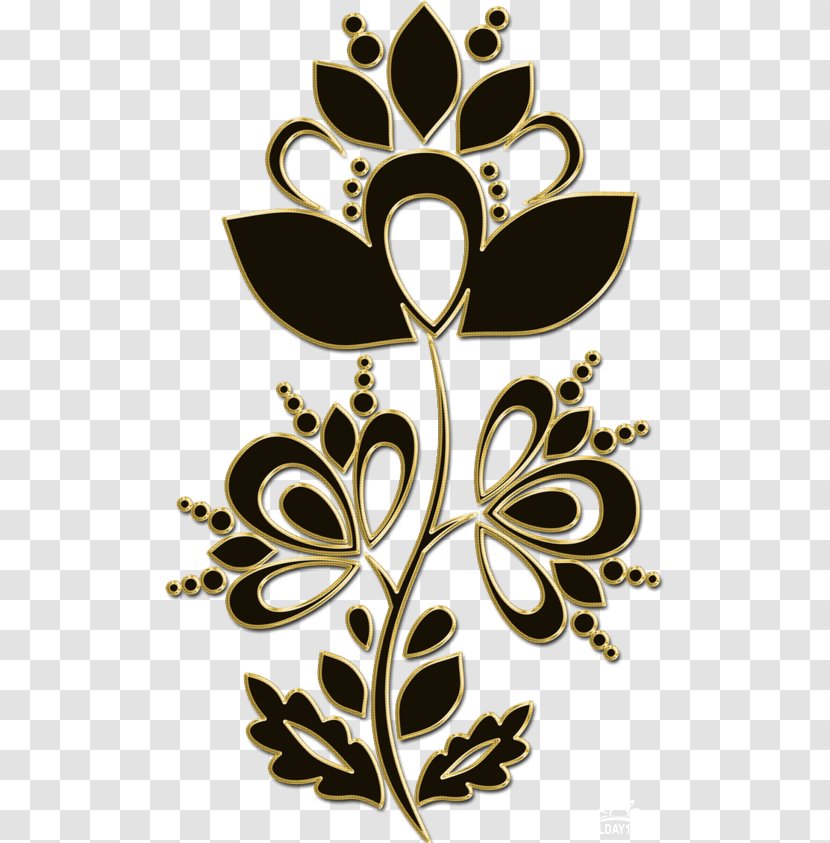 Ornament Flower Black - Plant Transparent PNG