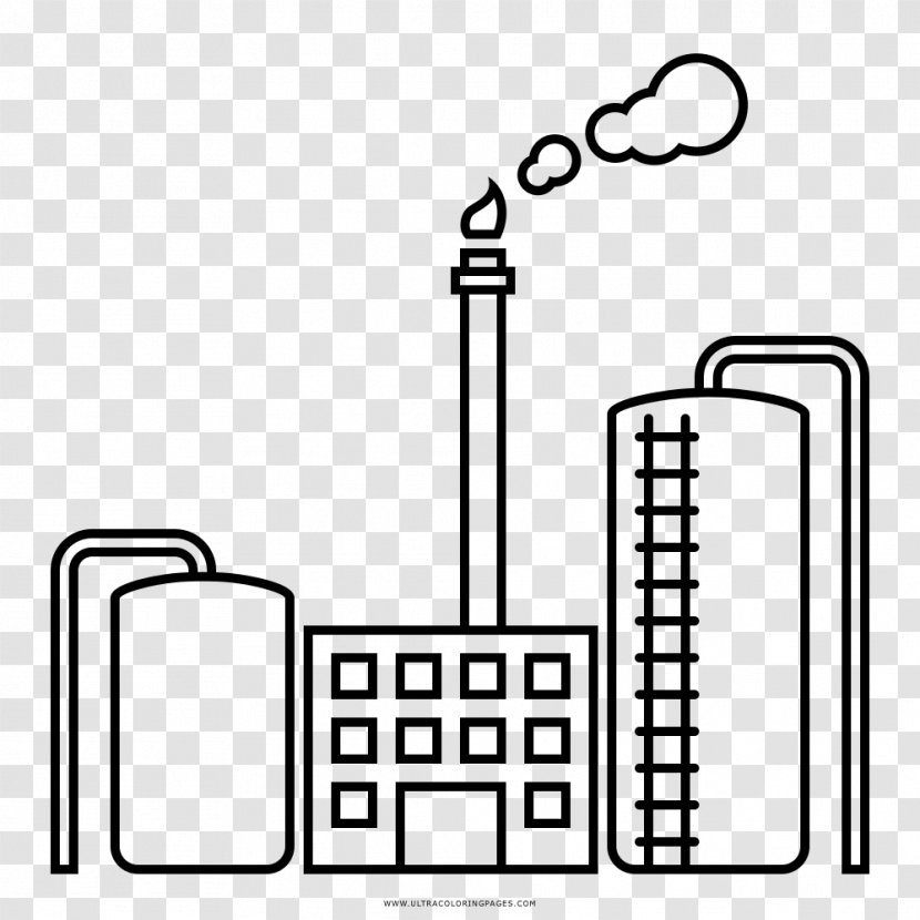 Oil Refinery Coloring Book Factory Drawing - Color - White Gas Transparent PNG
