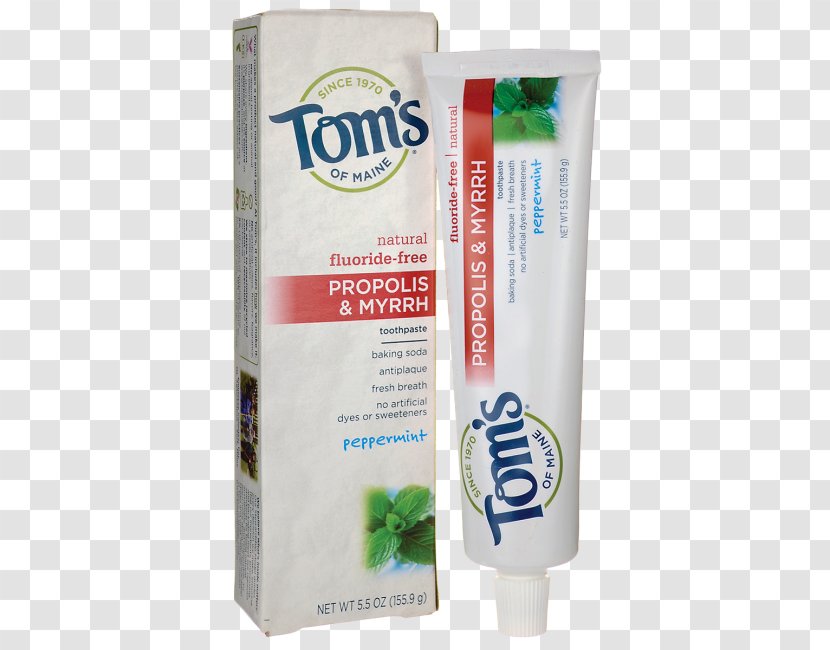 Tom's Of Maine Antiplaque & Whitening Toothpaste Mouthwash Propolis Myrrh - Cosmetics Transparent PNG